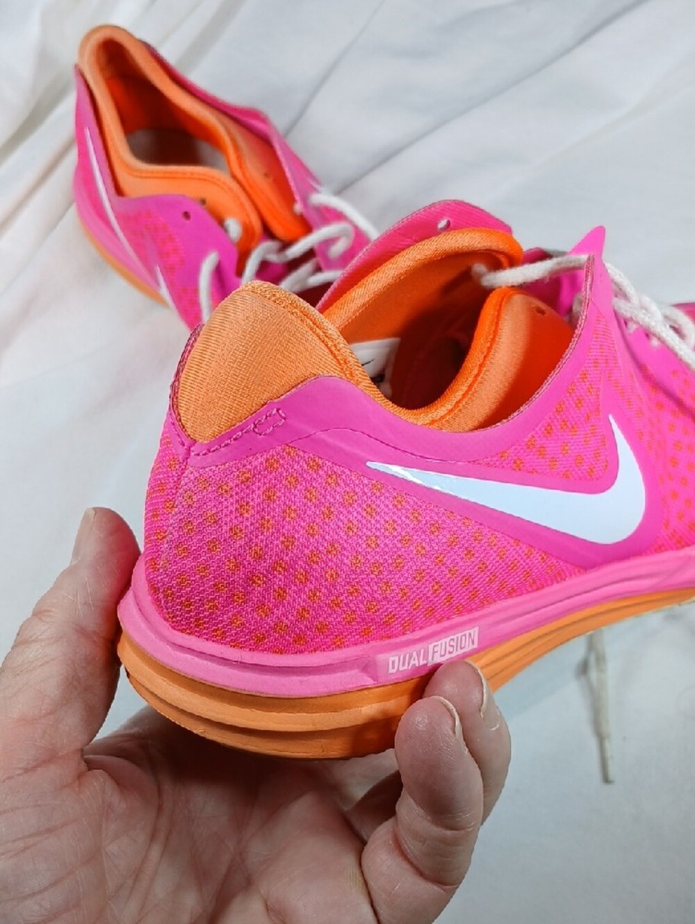 Nike Women's Hot Pink Running Shoes with Orange Interior - Picture 3 of 9